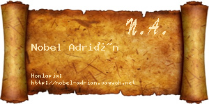 Nobel Adrián névjegykártya