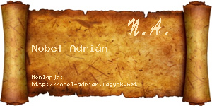 Nobel Adrián névjegykártya